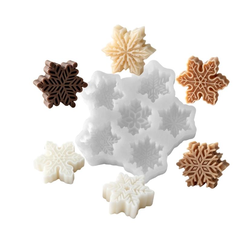 6 Cavities Snowflake Candle Making Tool, for Handmade Candle Soap, Epoxy Resin Craft Project, Christmas Gift Making