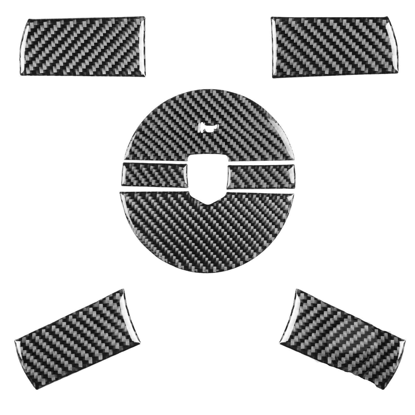 8Pcs Carbon Fiber Steering Wheel Panel Cover Trim For Dodge Challenger 2008-2010