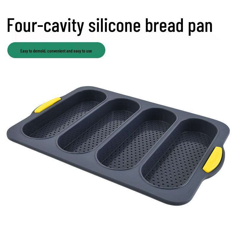 Two-Color Silicone Cake Mold, 4-Cavity Baking Pan for DIY Bread and Cakes