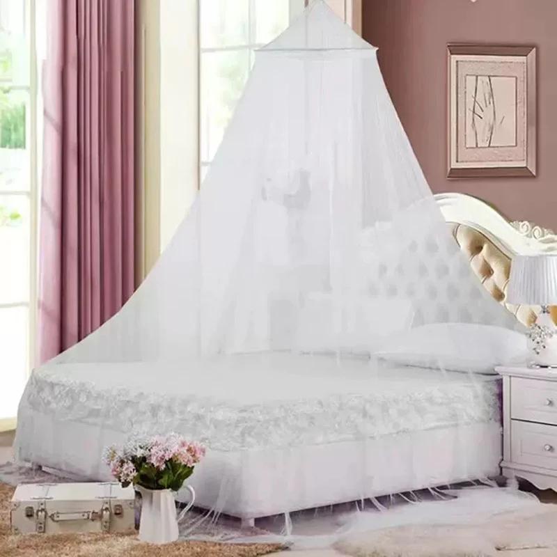 1PCS Summer Hung Dome Mosquito Net for Double Bed Summer Polyester Mesh Fabric Home Bedroom Adults Hanging Decor Mosquito Net