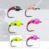 4x Ice Fishing Nymphs Sinking Fly Lures Portable Lightweight with Hook Storage Box for