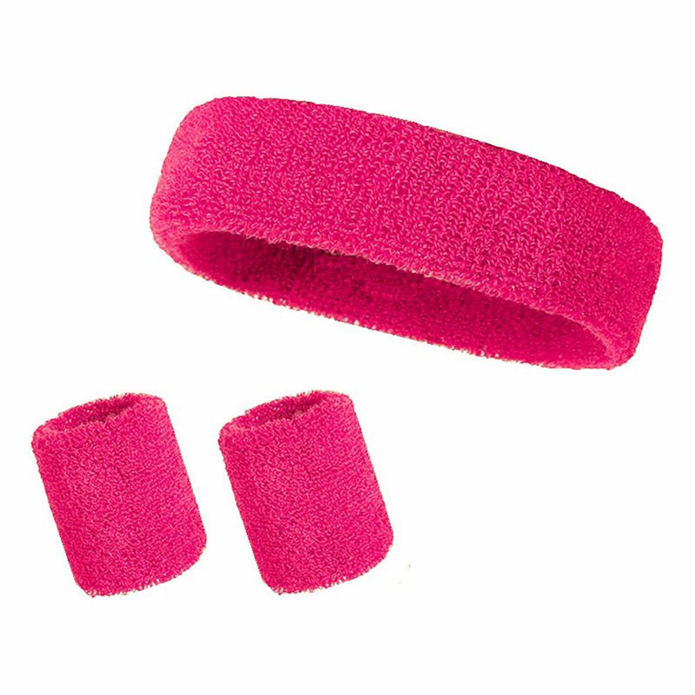 Sweatbands Set 3 Piece, Outdoor Sports Moisture Wicking 2 Wristbands And 1 Headband, Breathable Cotton Athletic Bands For Basketball, Tennis