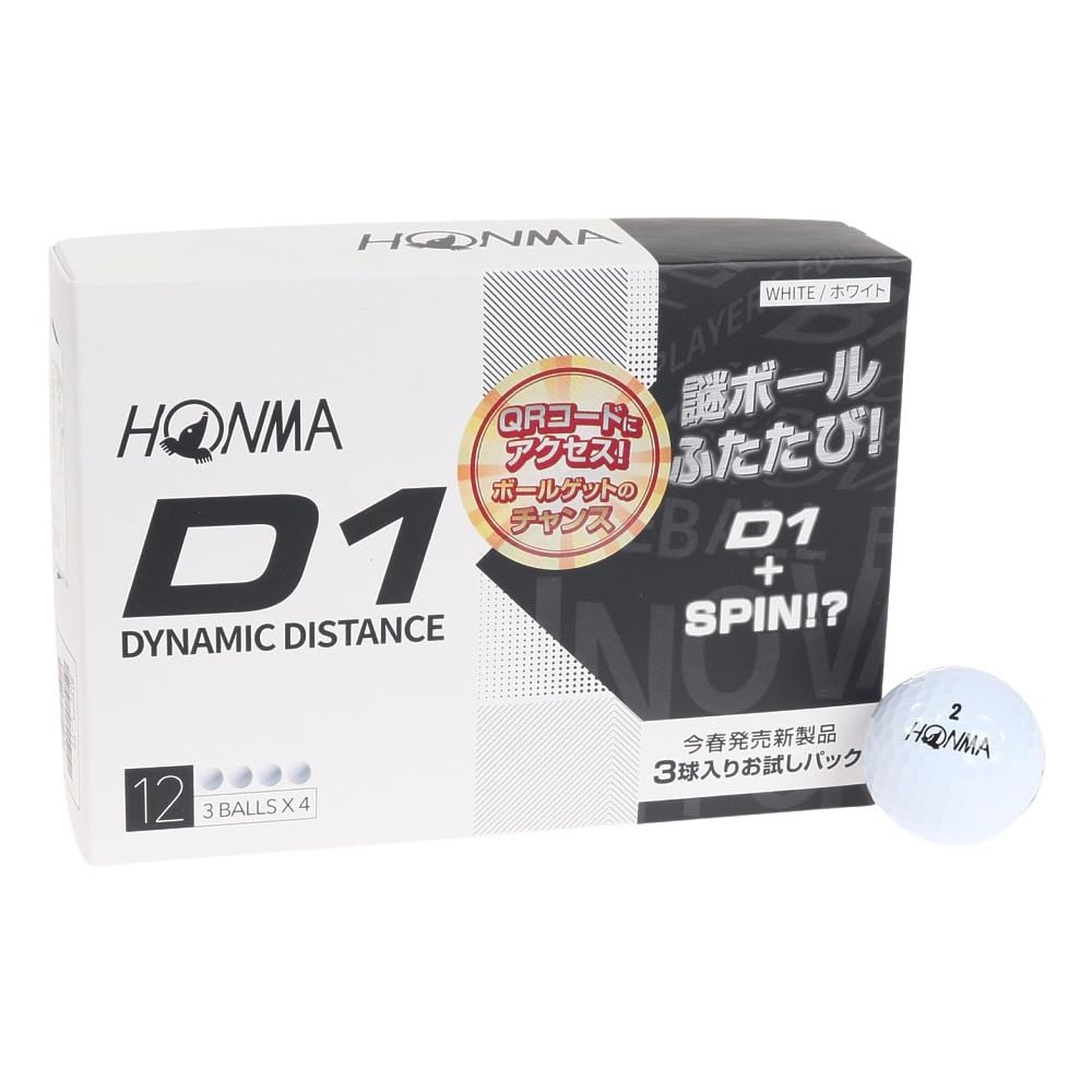

Акционный набор мячей Honma Golf HONMA D1 SPIN Ball 1 дюжина белых FF (12 шт.) белый
