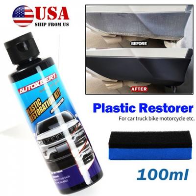 100ml 34OZ Car Plastic Restorer Trim Restoration Kit Revitalizing Agent Coating