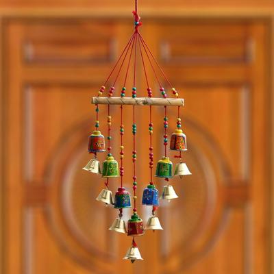 Elemento Decorativo da Appendere a Parete/Porta/Finestra - Fatto a Mano - 54 cm  (Ottone, Cartapesta, Multicolore)