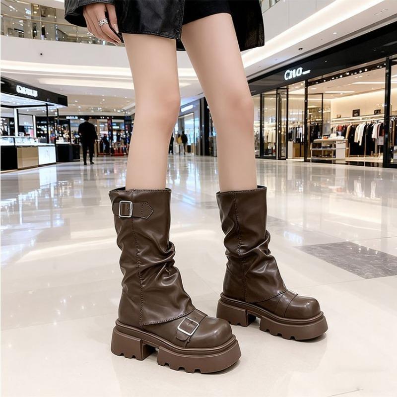 High-end Shoes, Short Boots, Women's Shoes, New Thick-soled Elastic Trouser Shoes, Slim Boots