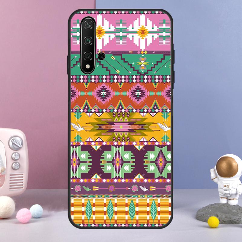 Native american seamless tribal Boho For Huawei Nova 7i 8i 11i 12i 12s Y73 Y70 Y90 Y60 Y72 Y61 Y91 9 10 SE P30 Pro P40 Lite Case