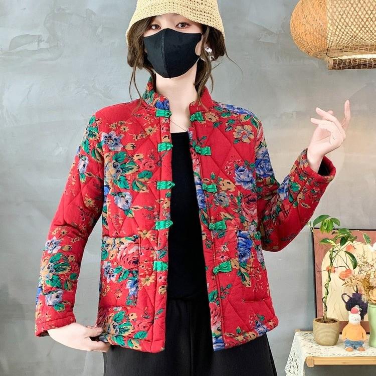 Women's Ethnic Style Cotton Linen Jacket with Frog Buttons - Retro Autumn/Winter