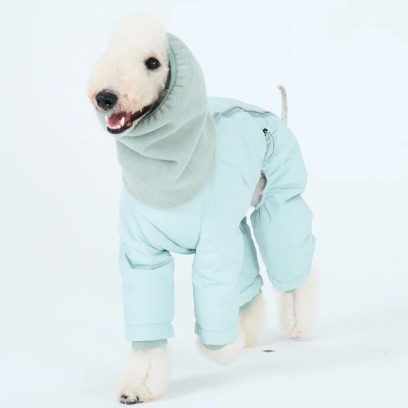

Winter Dog Coats Warm Windproof Jacket Dog Outdoor Four Legged Cotton Costume Suitable for Small and Medium-sized Dogs Goods S синий