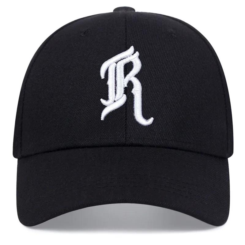Unisex R Letter Embroidery Baseball Caps Spring and Autumn Outdoor Adjustable Casual Hats Hip Hop Hat Sunscreen Hat Sports Cap