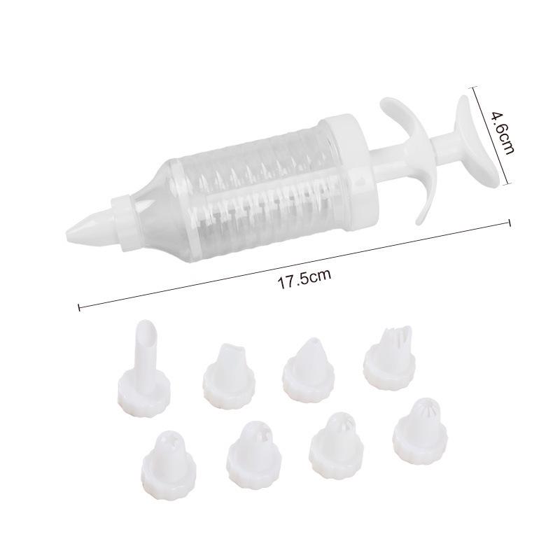 Plastic Nozzle Set & Press-Type Piping Tools for Cream Cake Baking