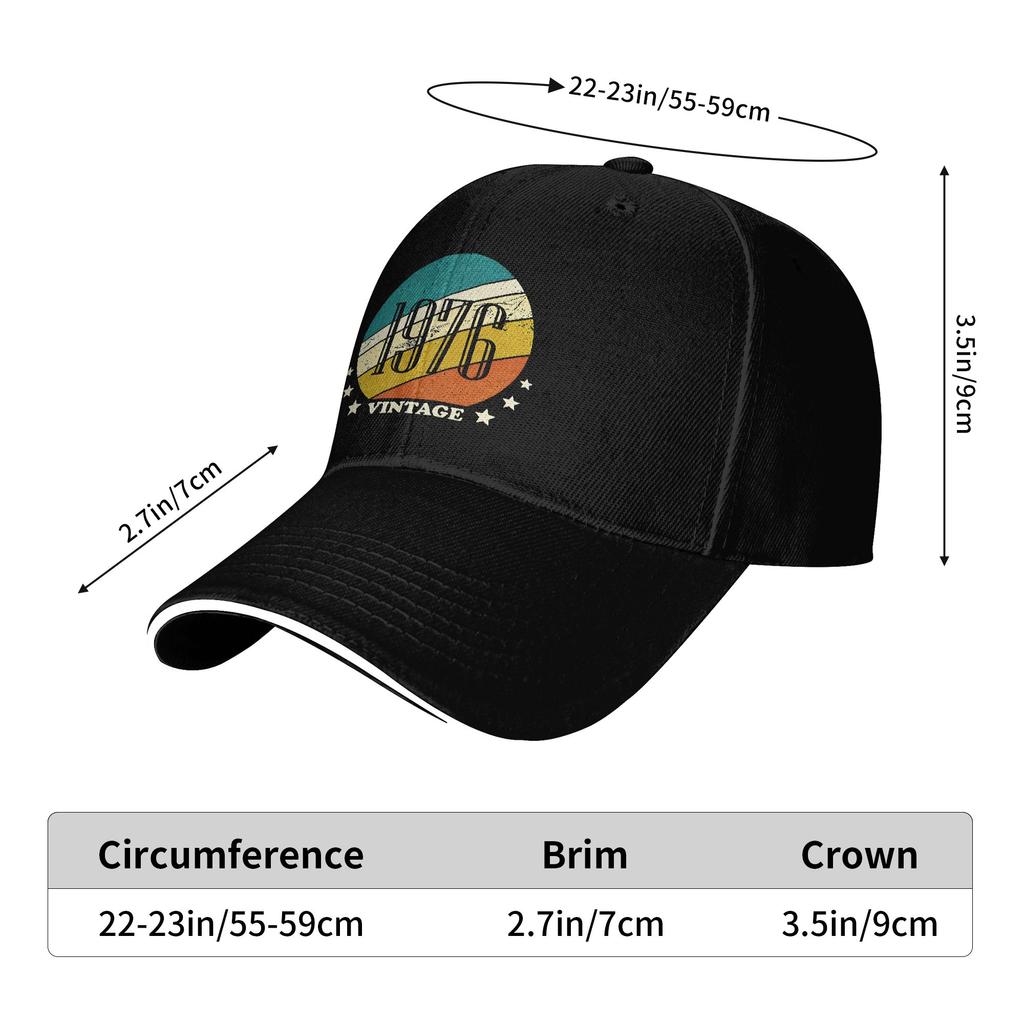 Born in 1976 vintage age 50 years old funny 50th birthday Caps For Unisex Fashion Baseball Cap  Trucker Hat Golf Headewear