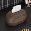 Plastic Tissue Storage Box Wood Grain Retro Light Luxury Napkin Holder Multi-functional Minimalist Decorative Paper Dispenser