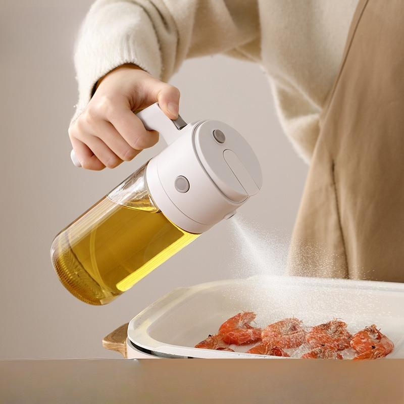 The Kitchen Oil Spray Bottle Is A Dual-purpose Glass Seasoning Bottle and An Integrated Oil Spray Bottle