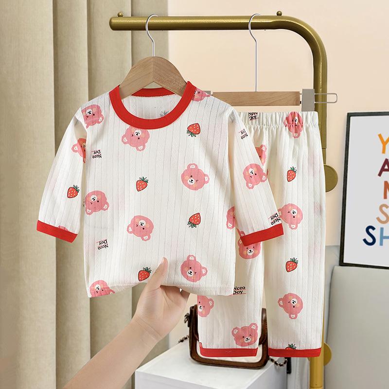 Korean Style Kids' Summer Cotton Pajama Set for Boys and Girls