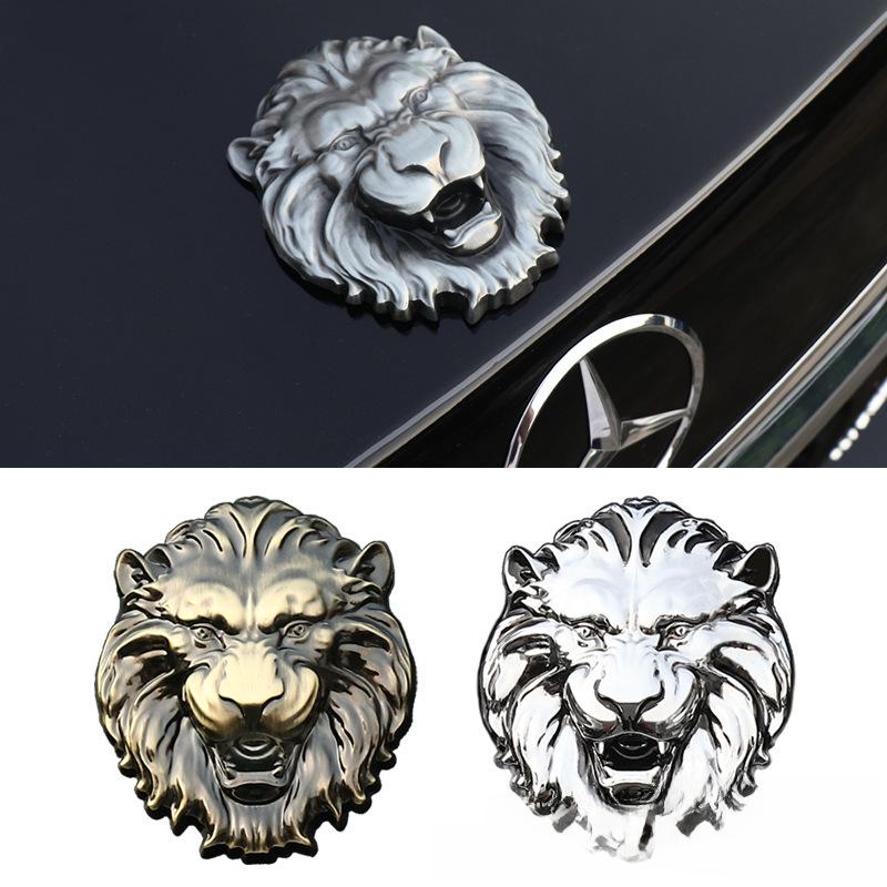 Handcrafted Lion Head Car Body Sticker: Personalized Metal Logo for Car Clubs