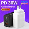 Australian 30W GaN Dual Port A+C Fast Charger, SAA Certified