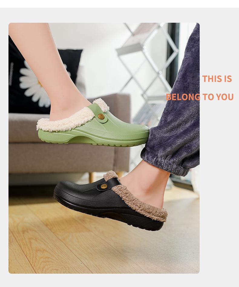 2025 Herbst/Winter Unisex Fuzzy Baumwolle Loch Hausschuhe