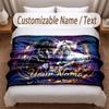 Manta Suave con Temática de Caballos Nombre Personalizado Impresión de Texto Manta Cálida Decoración para Sofá del Hogar Dormitorio