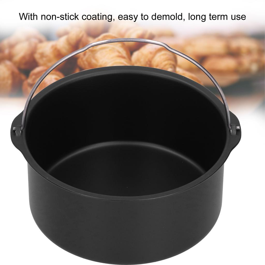 Cake Barrel Carbon Steel NonStick Cake Baking Tray Kitchen Electric Fryer Accessory(6in )