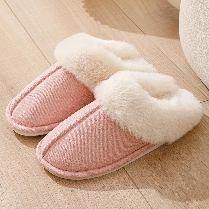 

Hair slippers, Tem home non-slip TPR bottom simple hair slippers cotton slippers women 44-45 розовый