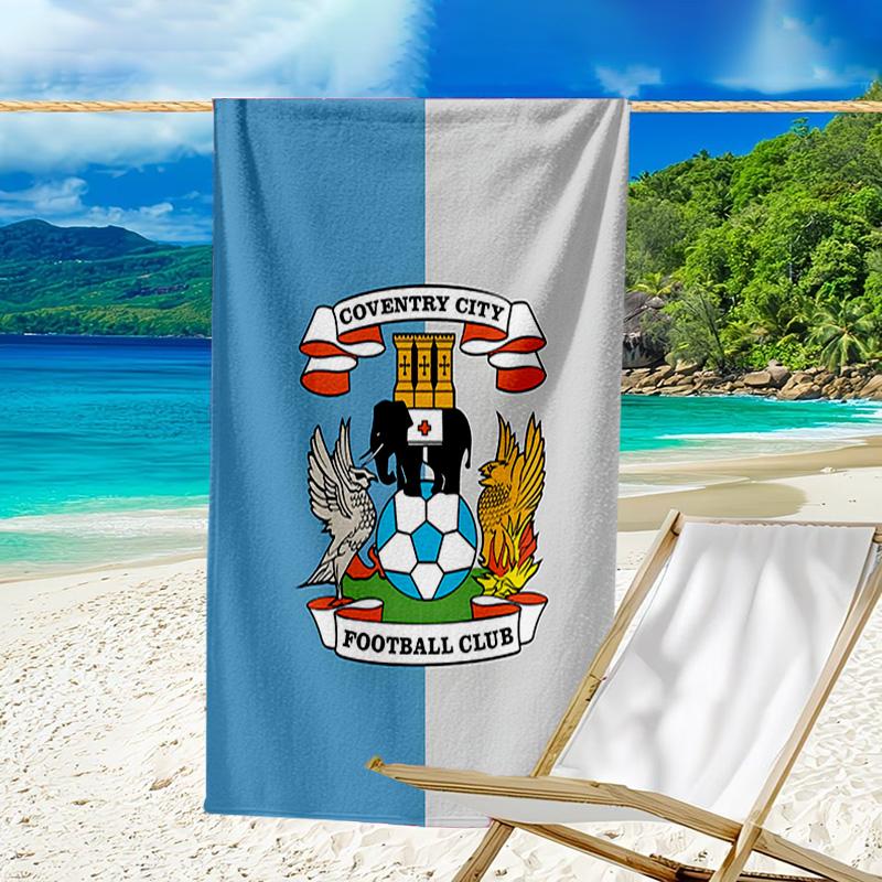 Strandtuch mit aufgedrucktem Wappen des Coven-try Football Club, superweiche Mikrofaser, perfektes Geschenk zum Geburtstag, für Pool, Strand, Reisen, für Familie und Freunde
