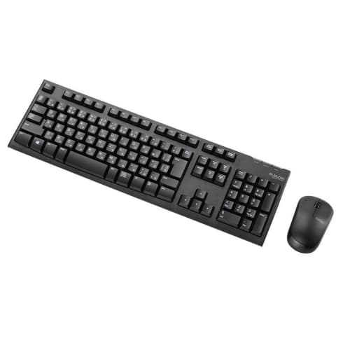 ELECOM Keyboard [Mouse Set] Wireless (Receiver Included) Membrane Full Keyboard 10 Million Times Durable Compatible with PlayStation 4 Black TK-FDM063