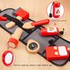 Firefighter Costume Waist Bag for Kids Toddlers Pretend Toy Wooden Fireman Role Play Accessories with Fire Hydrant