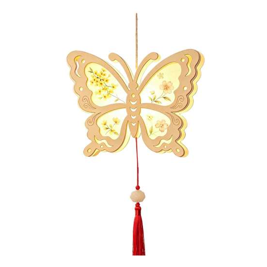 Decorative Tassel Lanterns DIY Chinese Ancient Style Lantern Kit, Light Up Handheld with LED String & Festival Gift for Children Tassel, Rabbit