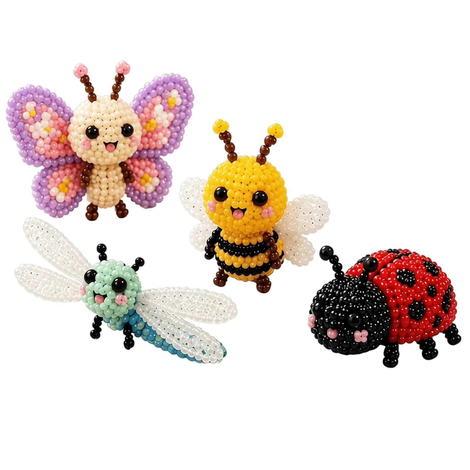 3D Beaded Animal Kit DIY Bead Set for Beginners and Kids Creative Animal Model Crafting Supplies One Size