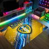 Design Calcio Leeds United Tappeto in Velluto di Cristallo Accogliente Non?Tappeto Stampato Antiscivolo per Camera da Letto Soggiorno Ingresso
