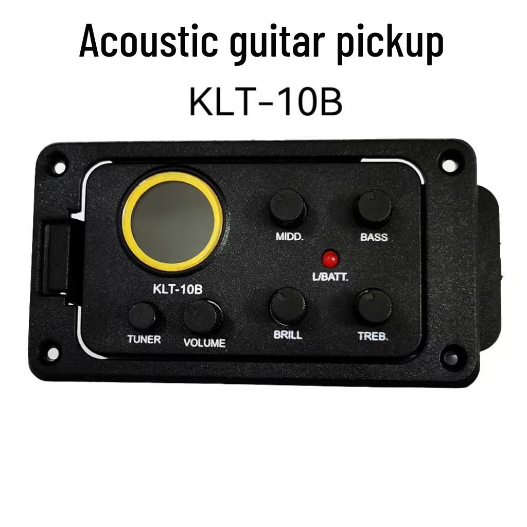 Guitar LCD Pickup EQ KLT-10B: Folk Acoustic 4-Segment Equalizer with Tuner