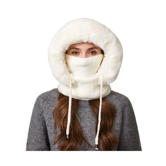 Outdoor Headgear 3 in 1 Hat Scarf Detachable Face Guard Set Adjustable Face Fit Windproof Warm Knit Fleece Cold Weather Hat
