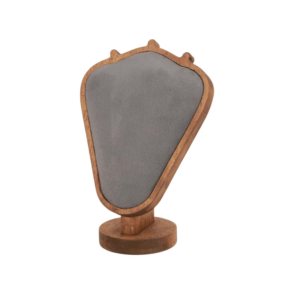Elegant Sturdy Lint Necklace Display Stand Small Wood Jewelry Bust Holder Portable Accessory for Countertop Showcase