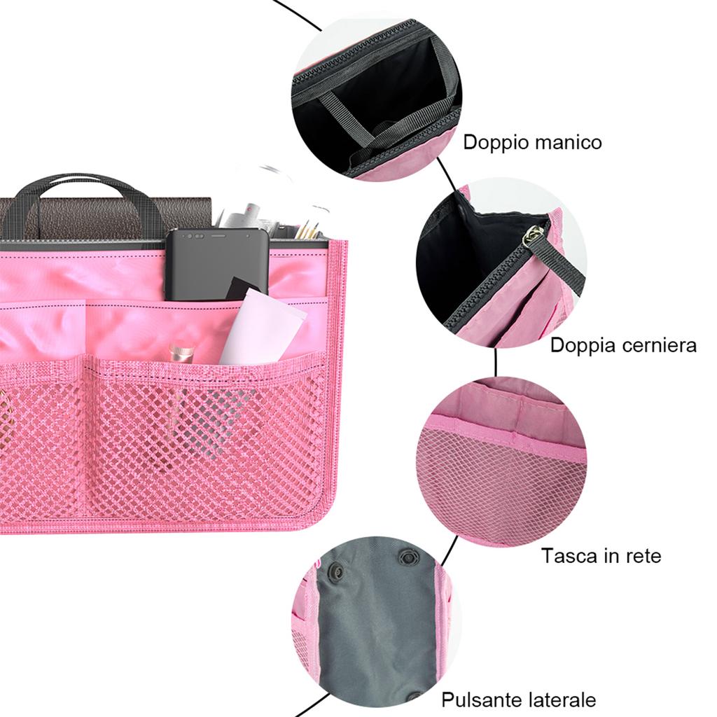 Organizer Insert Bag Women Nylon Travel Insert Organizer Handbag Purse Large liner Lady Makeup Cosmetic Bag Cheap Female Tote