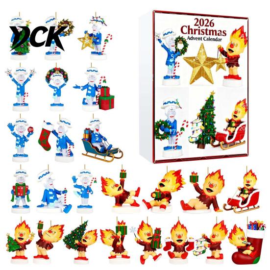 Holiday Gift Boxes Christmas Advent Calendar 2026, 24-Day Surprise Countdown with 24 for Kids Acrylic Pendants, Anime Themed Collectible Gifts