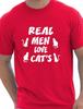 Echte Männer lieben Katzen Lustiges Herren-Geschenk Unisex T-Shirt Größe S-XXL
