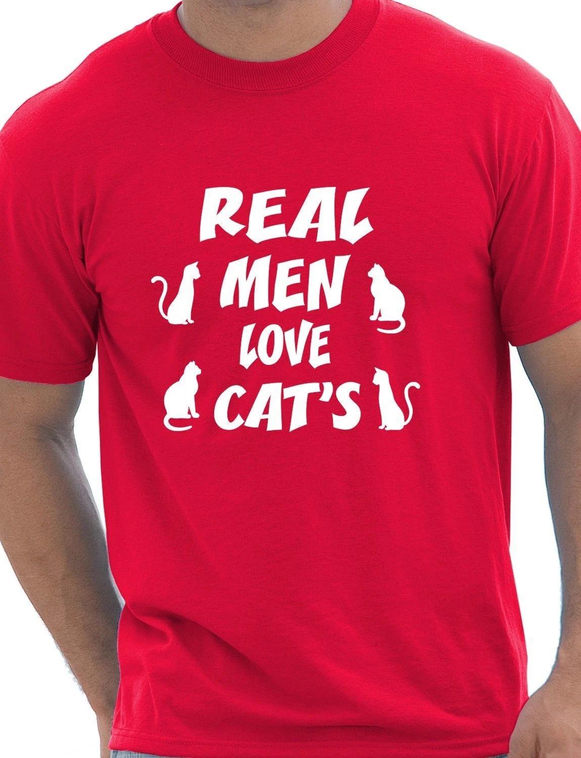 

Real Men Love Cats Funny Mens Gift Unisex T-Shirt Size S-XXL S
