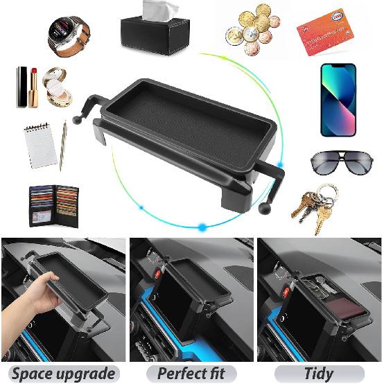 SKTU 2024 Tacoma Dashboard Organizer 8 Inch for 2024+ Tacoma (SR/SR5/TRD PreRunner/TRD Sport/TRD Off-Road) Behind Screen Organizer 2024 Tacoma ABS