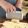 Stal nierdzewna Krojak do ziemniaków Chopper falisty Warzywa Owoce Łatwy w użyciu Falista konstrukcja ostrza Ergonomiczny uchwyt Slicer do frytek