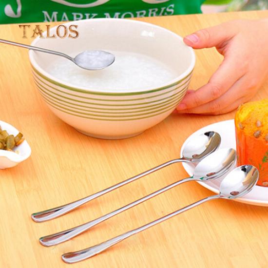 Long Handle Stainless Steel Tea Coffee Spoon Cocktail Ice Cream Soup Spoons Cutlery