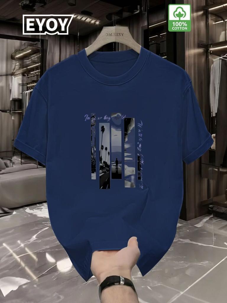 Mens Heavyweight 100 Cotton TShirt  Loose Fit Crew Neck Short Sleeve Shirt White Casual Everyday and Formal Wear