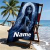 Custom Name Personalized Corpse Bride Print Beach Towel, for Trip Camping Beach Party Home Decor, Birthday Gift for Family & Friends