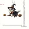 2D Acrylic Magic Flying Kitten Rearview Mirror Decorative Pendant, Backpack Keychain Decorative Pendant Home Decoration Products