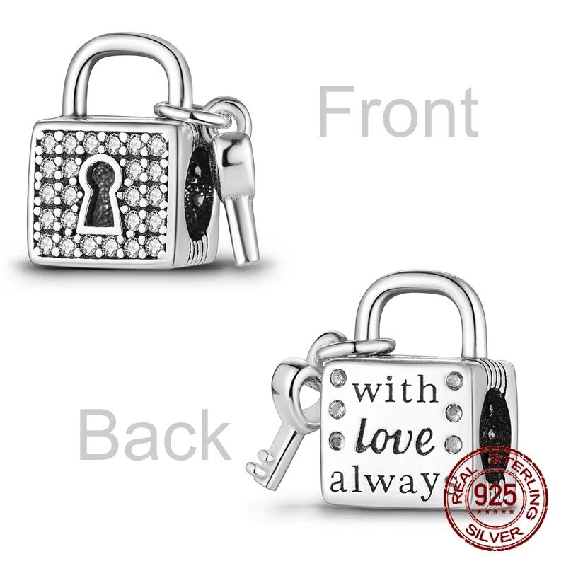 Inlaid Zircon Charm Beads Copper Color Love Heart Snake Dangle Fit Original Bracelet Charms Pendant Jewelry