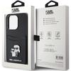 Karl Lagerfeld Klhcp15Lsapkcnpk Iphone 15 Pro 6.1 Czarny/Black Hardcase Saffiano Cardslot Karl&Choupette Metal Pin