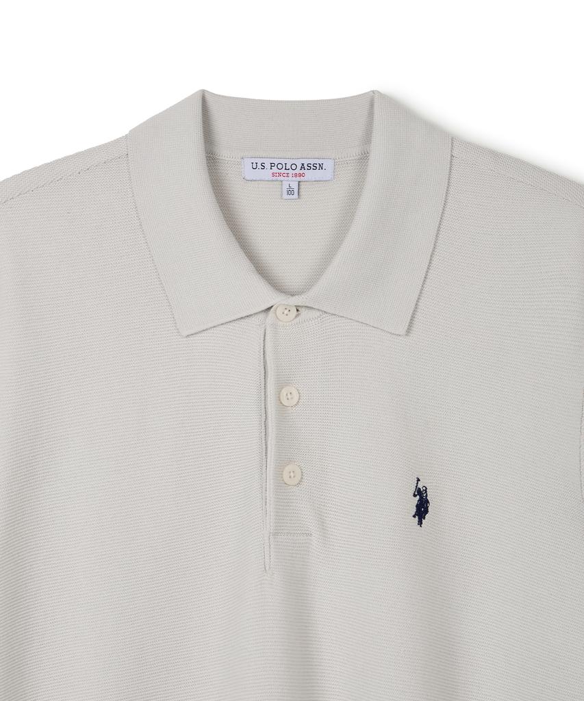 USPOLOASSN Short Sleeve Collared Knit_Light Gray