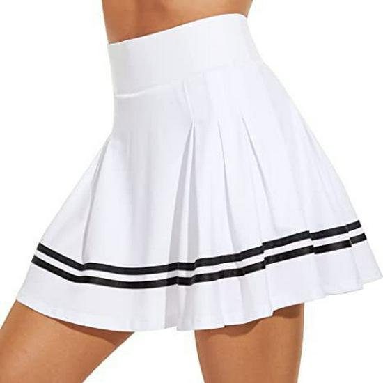 Women's Pleated Tennis Skirt with Pockets and Built-in Shorts - High-Elastic Golf Sports Skort