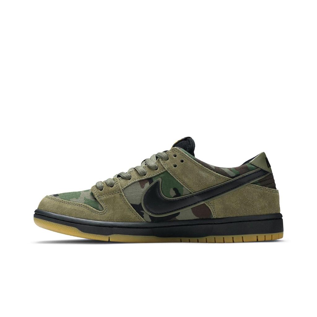 Nike Zoom Dunk Low Pro SB 'Camo' (Unisex) Medium Olive / Black Skate Shoes 854866 209