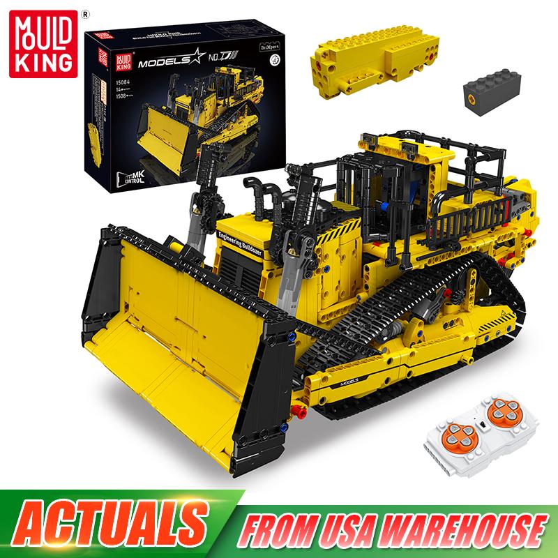Mould King 15084 Giocattoli per Auto Tecniche Controllo RC tramite APP Bulldozer D11 Camion di Assemblaggio con Blocchi da Costruzione Set di Mattoncini Regalo di Natale per Bambini